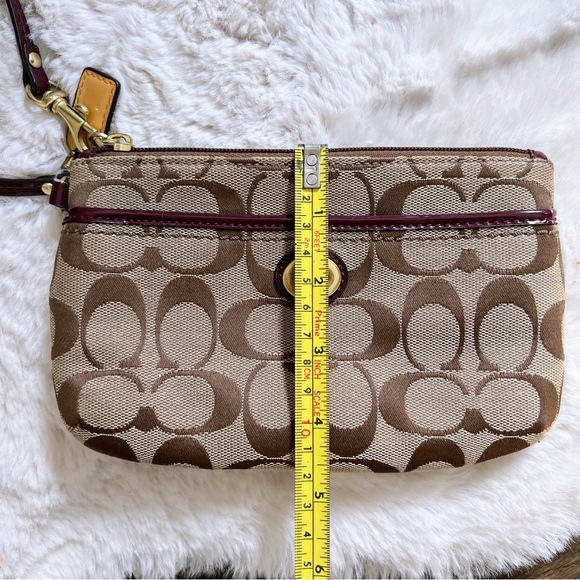 Coach Brown Logo Wristlet Bag - Picture 4 of 8